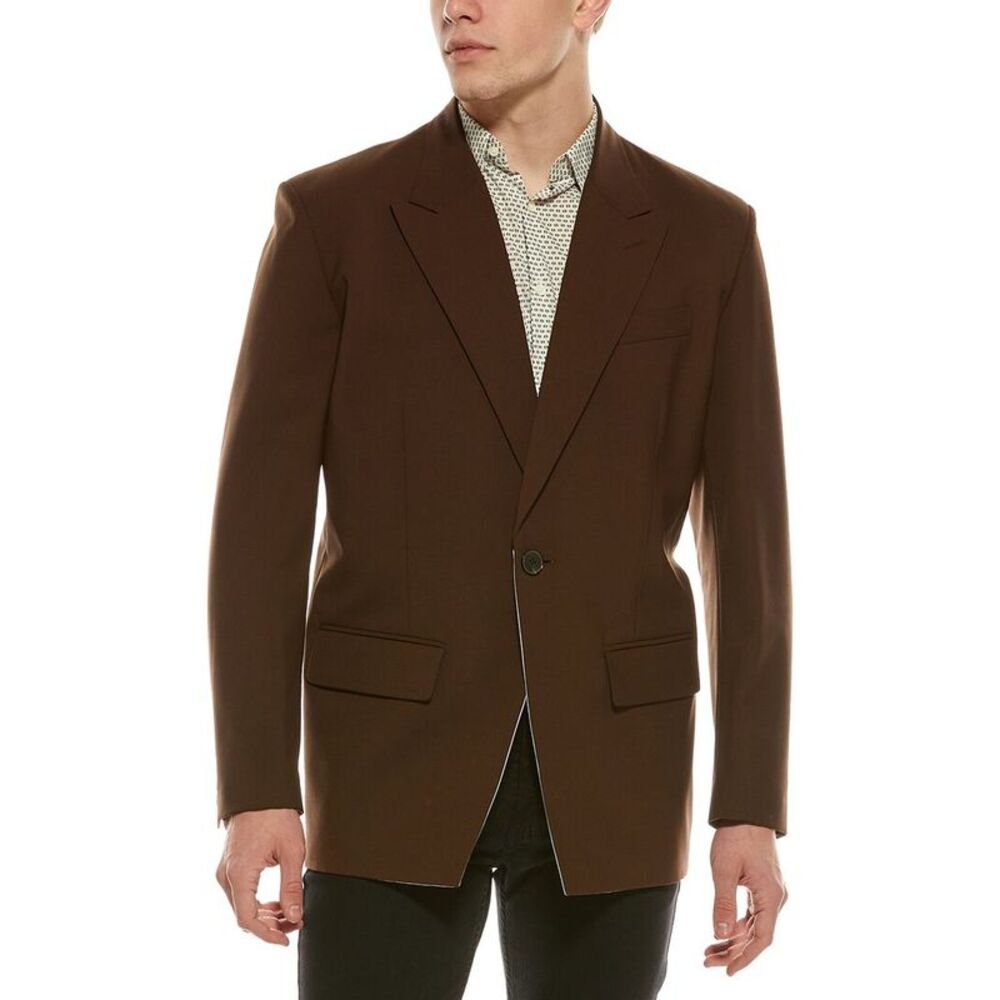 Valentino Mens Wool-Blend Blazer, Black
